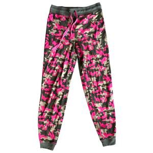 Faded Glory Pink Fleece Camo Jogger Pants, XS